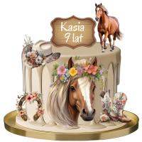 Сахарная печать лошадь лошади на торт формы украшение масса 6EL бесплатно текст