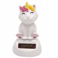 Кошка на солнечной энергии кивает