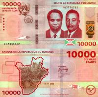 # BURUNDI - 10000 FRANKÓW - 2022 - P-NEW - UNC