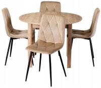 Раскладной стол со стульями 4шт круглый набор для кухни гостиной столовой