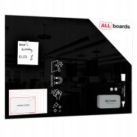 TABLICA magnetyczna szklana CZARNA 60x40 + GRATIS