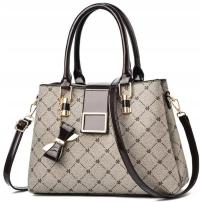 Torebka Damska SZARA Jasna Elegancka Pojemna do Pracy Na ramię Prezent