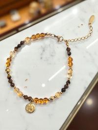 Bransoletka Talizman Cytryn Bursztyn Tygrysie Oko Hematyt Czakra Słońca