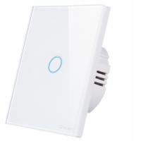 DOTYKOWY WŁĄCZNIK ŁĄCZNIK ŚWIATŁA SZKLANY BIAŁY SOLIDNY PIĘKNIE WYGLĄDA WHI