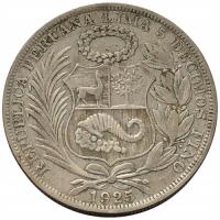 44777. Peru - 1 sol - 1925r. - Ag (24,83g/37mm)