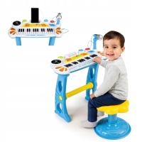 Keyboard Organki Pianinko Z Mikrofonem MP3 Niebieskie Dla Dzieci Prezent