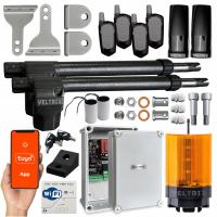 Napęd bramy dwuskrzydłowej ZESTAW 2x4m 1000kg + 4 piloty + lampa LED + WIFI