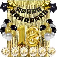 Набор воздушных шаров украшения воздушные шары на 18 день рождения восемнадцать занавес стена'