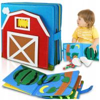 KSIĄŻECZKA FILCOWA MONTESSORI SENSORYCZNA EDUKACYJNA 3D DLA DZIECI FARMA