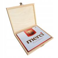 Подарочная деревянная коробка для конфет MERCI