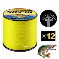 Plecionka Siechi x12 300 m 0,16 mm 12 splotów żółta fluo metoda spining