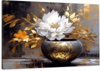 Obraz na płótnie ELEGANCKI BIAŁY KWIAT W WAZONIE do salonu sypialni 120x80