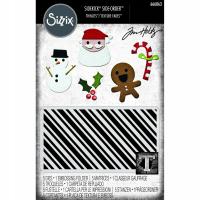 Wykrojniki i folder do embossingu Sizzix Christmas Minis (1+5pcs) (666863)