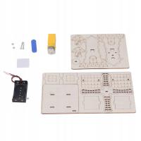 Wiatrak Drewniany eksperyment naukowy Zasilany z baterii Edukacyjny SE