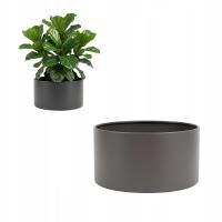 Osłonka na doniczkę metalowa szara Osny 25x13 cm