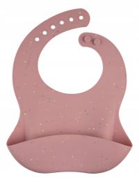 Canpol Babies śliniak silikonowy z kieszenią Dots Pink