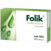 Folik 0,4 мг фолиевая кислота препарат Acidum folicum 60x