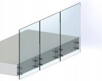 Balustrada całoszklana na rotulach, szkło bezbarwne. barierka