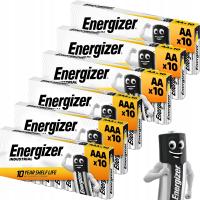 Baterie AA AAA ENERGIZER Paluszki Alkaiczne R6 R3 1.5V 30+30 szt Oryginalne
