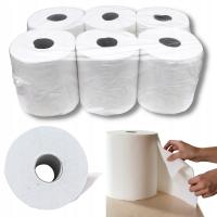 6x DUŻY RĘCZNIK PAPIEROWY biały w rolce czyściwo celulozowe MAXI 100m 2W