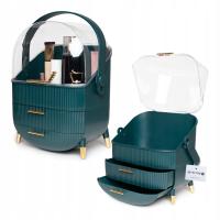 ORGANIZER NA KOSMETYKI SZKATUŁKA KUFEREK DUŻY SZUFLADY ZIELONY PREZENT XXL