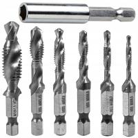 VERKE V86231 WIERTŁA GWINTUJĄCE HSS M3 - M10 6 sztuk GWINTOWNIKI + UCHWYT