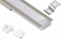 ПРОФИЛЬ ДЛЯ ЛЕНТЫ LED потайной alu-1м паз стекло