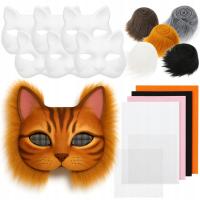 ZESTAW MASEK DO MALOWANIA OZDABIANIA FUTRO FILC THERIAN DIY 6SZT KOT BRĄZ