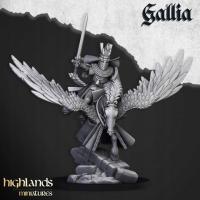 Gallia Knigths on Pegasus Captain, Highlands Miniatures x 1