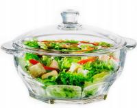 Стеклянная термостойкая суповая тарелка с крышкой LUXITO LUMI 2,5 л