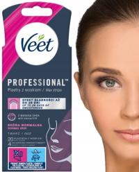 VEET Plastry z woskiem do depilacji twarzy 20 szt Masło Shea wyciąg z jagód