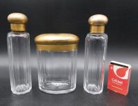 ZESTAW TOALETOWY ART DECO LATA 20-TE SZKLO SZLIFOWANE - ACKERMANN