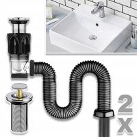 2X ZESTAW ODPŁYWOWY DO UMYWALKI RUR ODPŁYWOWYCH Z KORKIEM ODPŁYWOWYM