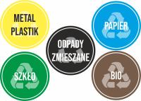NAKLEJKI NA KOSZE SEGREGACJA ŚMIECI