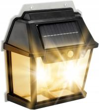 Lampa Solarna Elewacyjna Zewnętrzna Kinkiet Retro Żarówka Filamentowa 2 LED