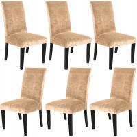 Чехлы для стульев 6 шт велюр универсальный чехол бежевый набор