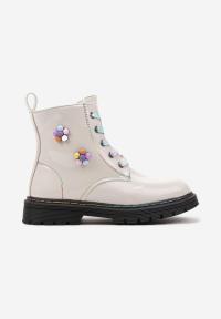 Renee Beżowe Botki 36 Zimowy Lakierowana ekoskóra