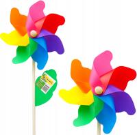 Duży Wiatrak Kolorowy Zabawka Dla Dzieci Ozdoba Ogrodowa Wiatr Wiatraczek