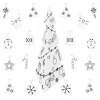 Choinka z tektury do kolorowania z ozdobami