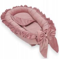 Kokon niemowlęcy z Velvet w stylu GLAM Brudny Róż