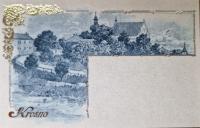 Pocztówka - reprint KROSNO 1 widok - złocony! Karta pocztowa
