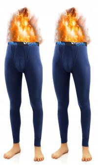 Sesto Senso Męskie kalesony Bawełniane termiczne 2sztuki Granatowe