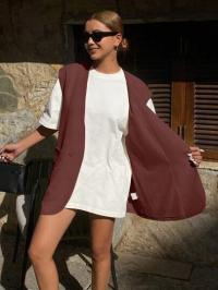 DAZY BRĄZOWA LUŹNA KAMIZELKA (S)