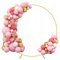 ZŁOTE KOŁO 2m NA BALONY STOJAK BALONOWY STELAŻ METALOWY ŚLUB IMPREZA ŁUK