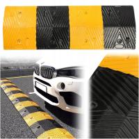 PRÓG ZWALNIAJĄCY PODRZUTOWY GUMOWY NAJAZD OCHRONNY CZARNO-ŻÓŁTY 100X35X5CM