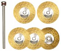 Szczotki druciane na trzpieniu Proxxon 22 mm dyski mosiądz [5 cz.]