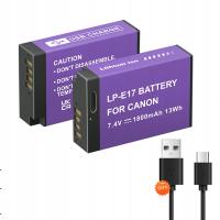 2 szt. 1800 mAh LP-E17 LPE17 LP E17 Bateria do aparatu z portem USB C do CANON