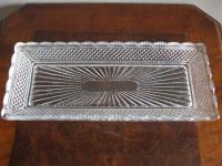 STARA SZKLANA DUŻA PROSTOKĄTNA PATERA KEKSÓWKA