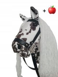 Zestaw Hobby Horse Roxi (Koń na patyku)+ogłowie czarne + wodze + jabłko