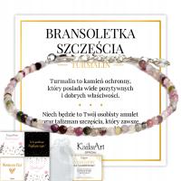 Красочные турмалин браслет 2 мм с природных камней удачи стали